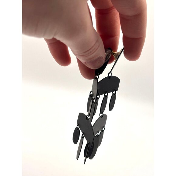 Kendra Scott Emmet Drop Earrings Black Statement Jewelry - Picture 6 of 8